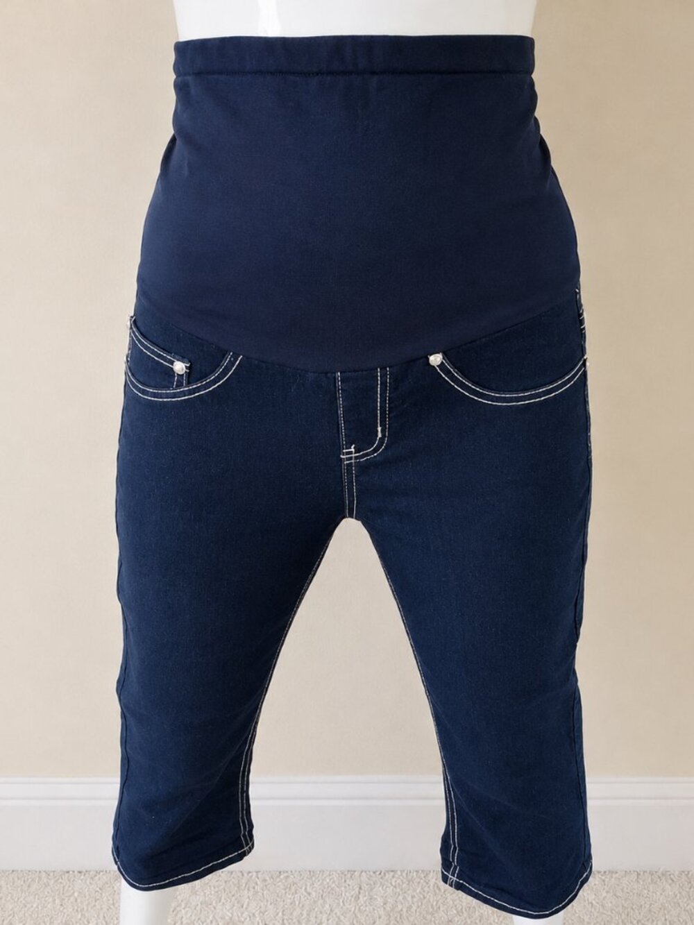 Bella Vida Maternity Dark Wash Rhinestones Denim Jeans SZ S
